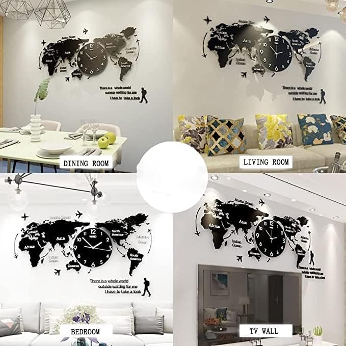 World Map Stylish 3D Wall Clock â Add Wanderlust to Your Walls